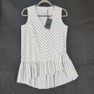 Lysse Sleeveless Peplum Blouse XS Asymmetric Coquette Tunic Top NWT Oversized